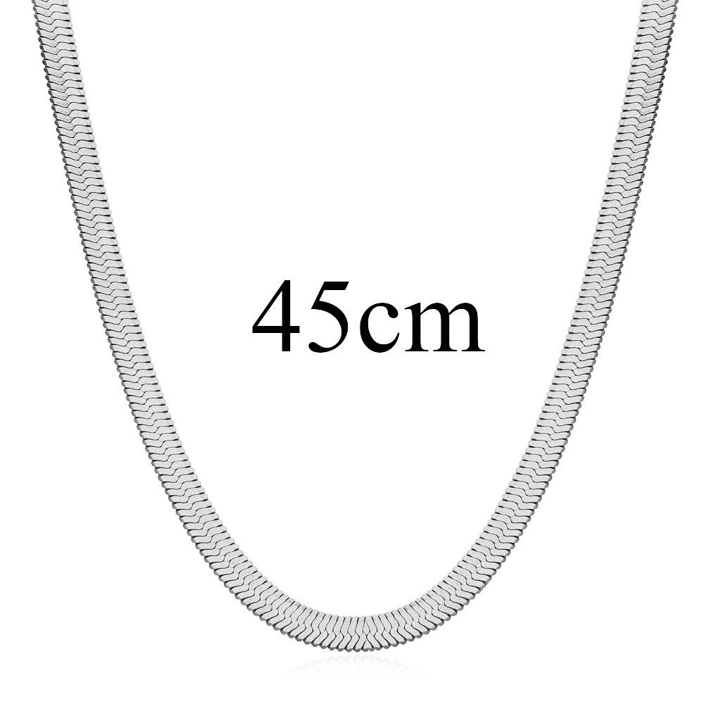 4MM Titanium Steel Flat Snake Bone Chain Choker Necklace