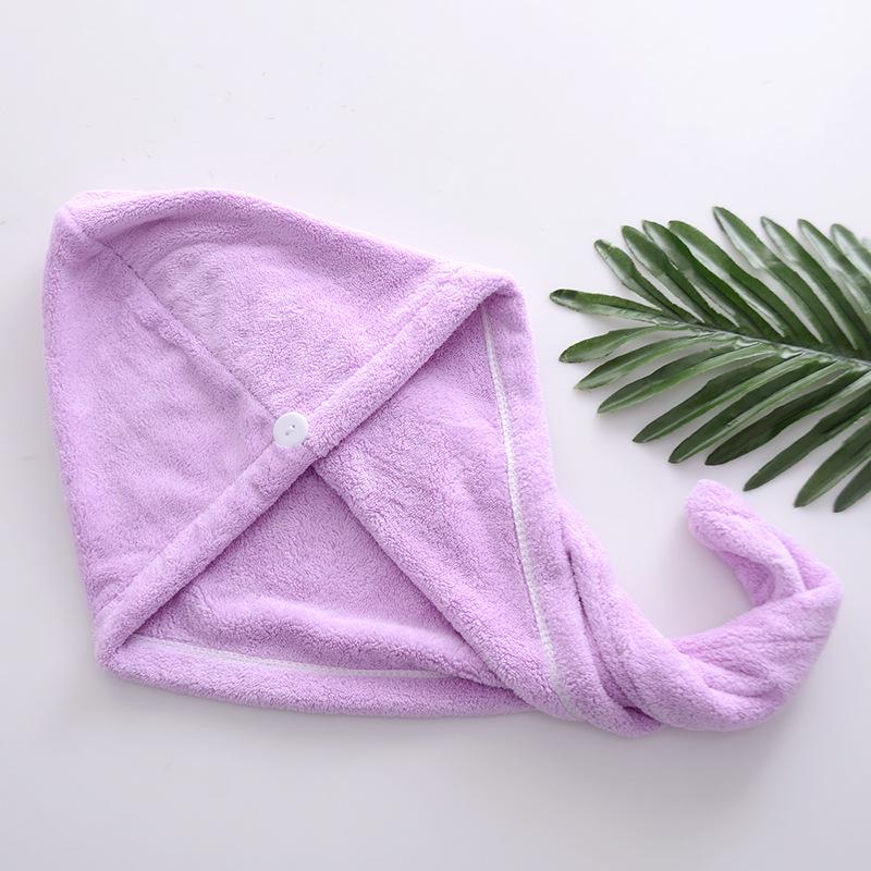 Soft Absorbent Coral Fleece Hair Towel & Cute Shower Cap Headband