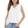 Girls' Sleeveless V-Neck Tee - Summer Cotton Tank Top