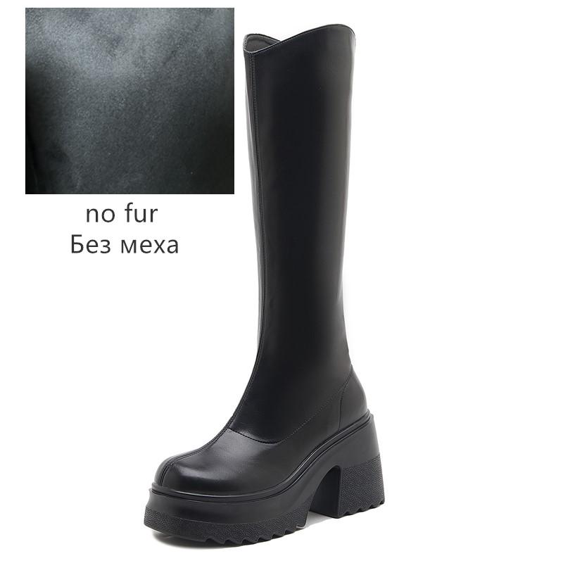 Fashion AIYUQI High Heel Boots Women Autumn 2025 New Genuine Leather Platform Boots Women Skinny Leg 10cm Heel High Female Rider Boots