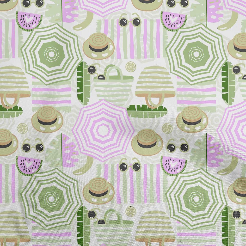 oneOone Cotton Flex Grün Stoff Strandkleid Material Stoff Druckstoff Meterware 40 Zoll