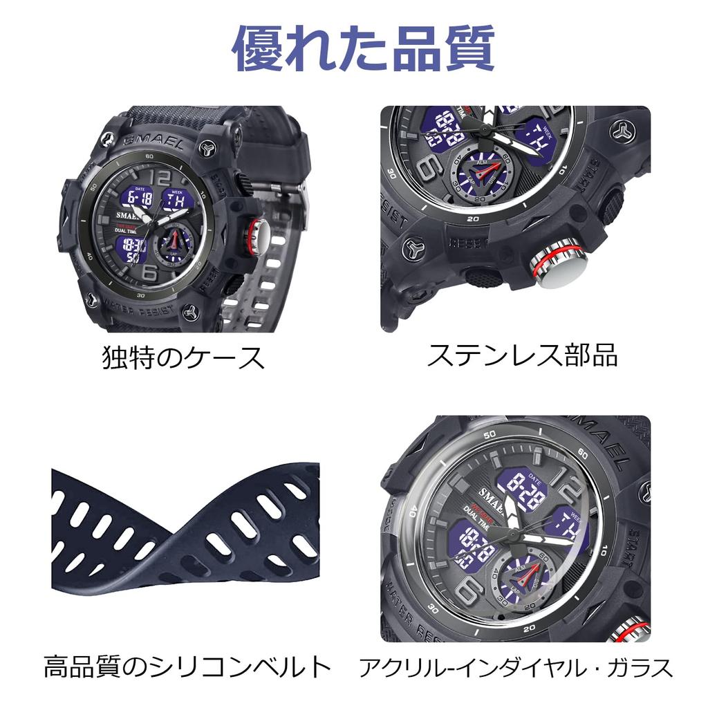 Reloj de pulsera digital BEN NEVIS, reloj deportivo resistente al agua, reloj de pulsera multifuncional, elegante y sencillo con pantalla LED, reloj deportivo para correr, regalo para exteriores