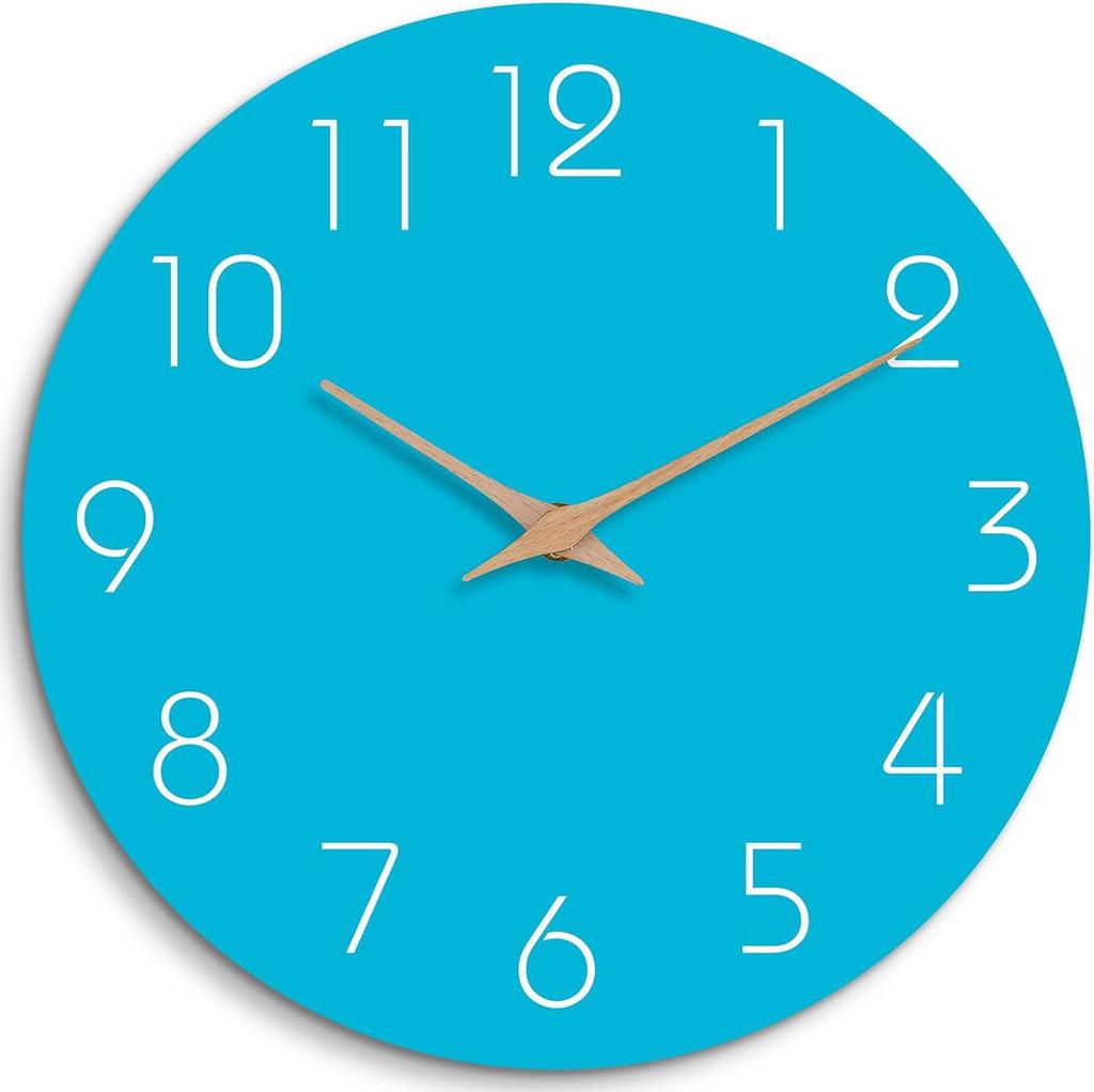 Simple wooden silent wall clock for home, living room, bedroom, and home decoration