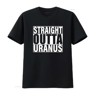 Straight Outta Uranus T Shirt Vintage Washed Designer Clothes Unisex Homme Fashion Soft Versatile Graphic Top For Everyday Wear