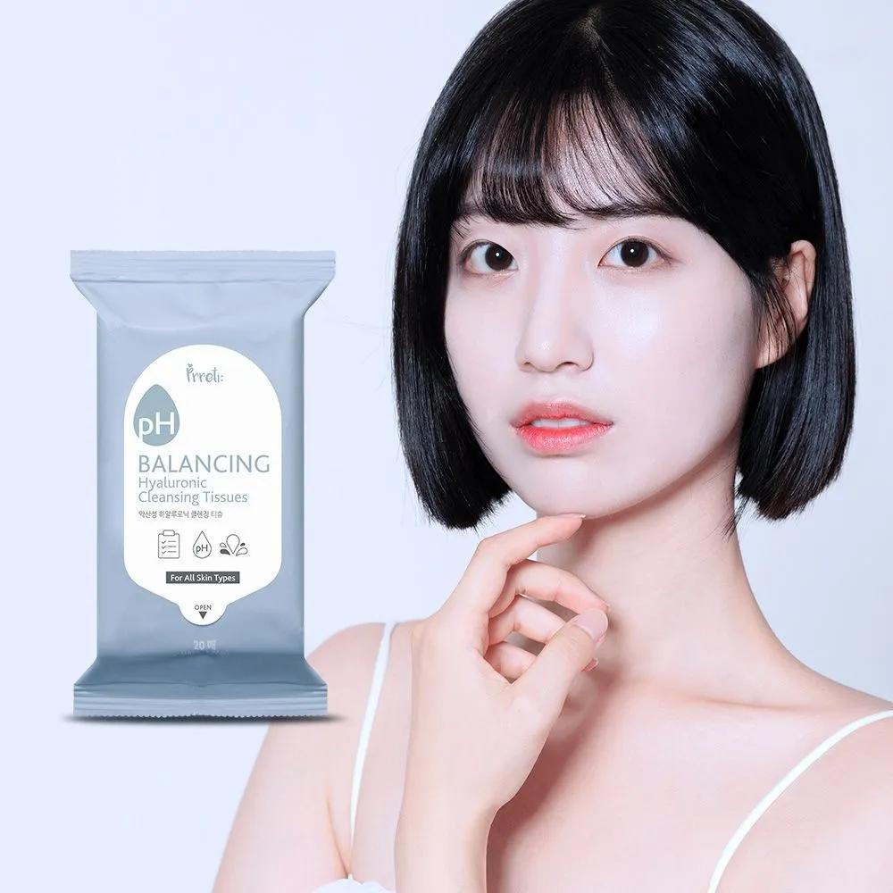 [200 Sheets] Mildly Acidic Hyaluronic Cleansing Tissues 20 Sheets x 10 Packs