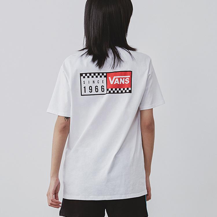 Vans Logo Letter Short Sleeve T-Shirt Women tops White VN0A4MNCWHT