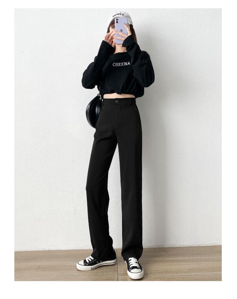2023 Women's High-Waist Wide-Leg Slim Suit Pants – Stylish Spring/Summer Trousers