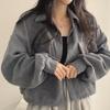 Korean Fashion Long Sleeved Corduroy Shirt Spring Versatile Single Breasted Lapel Jacket for Women's Elegant Casual Pockets Coat