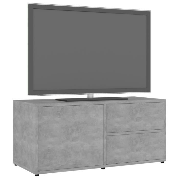 VidaXL Meuble TV Gris béton 80x34x36 cm Aggloméré