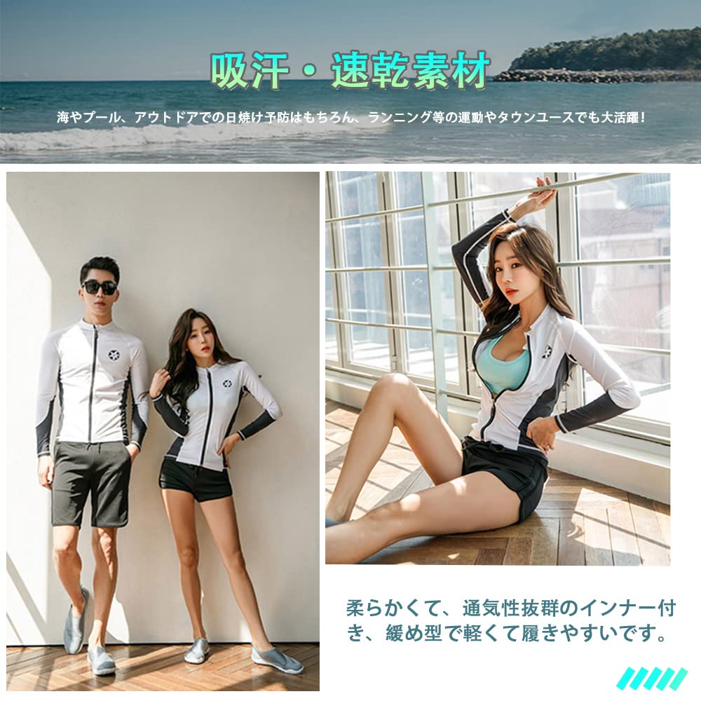 YFMAYI Women's Rash Guard Swimsuit, Fitness, UV Protection, Sweat-Wicking, Quick-Drying, Amphibious, 5-Piece Set