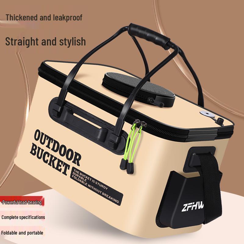 Foldable Live Fish Bucket - Portable Fishing Bag/Box for Wild Fishing