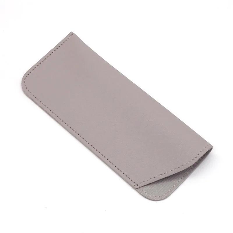 Custodia per occhiali da sole in pelle di colore puro Custodia per occhiali da lettura Custodia morbida in pelle PU Borsa per occhiali Tasca protettiva per occhiali