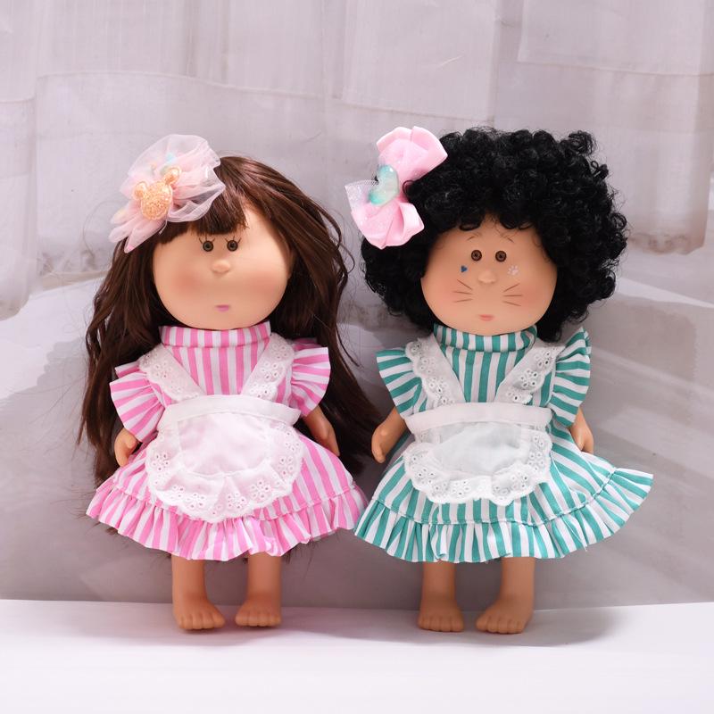 Spain Mia Doll Clothes: 24cm Striped Maid Dress-up Set