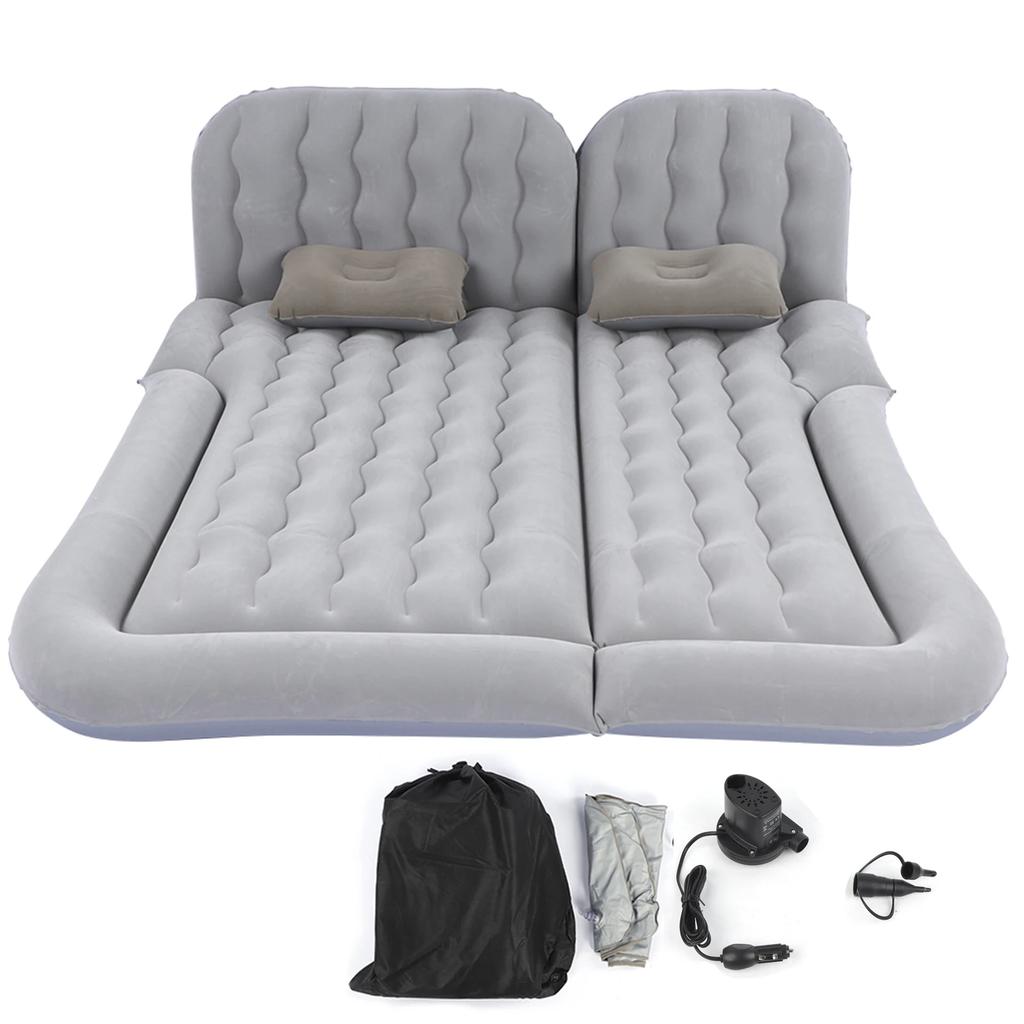 2‑In‑1 Multifunction Inflatable Travel Mattress PVC Flocking Soft Sleeping Rest Cushion Car Inflatable Bed for Car SUV