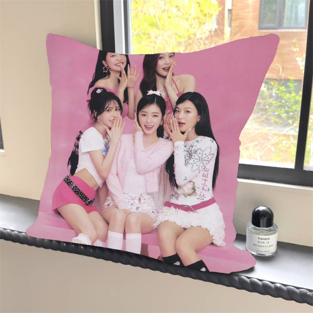 1 Stück Kpop R-Rot V-Samt Klassische Kissenhülle Quadratisch Schlafzimmer Sofa Freizeit Komfort Kissen Auto Heimdekoration Kissenbezug 40x40