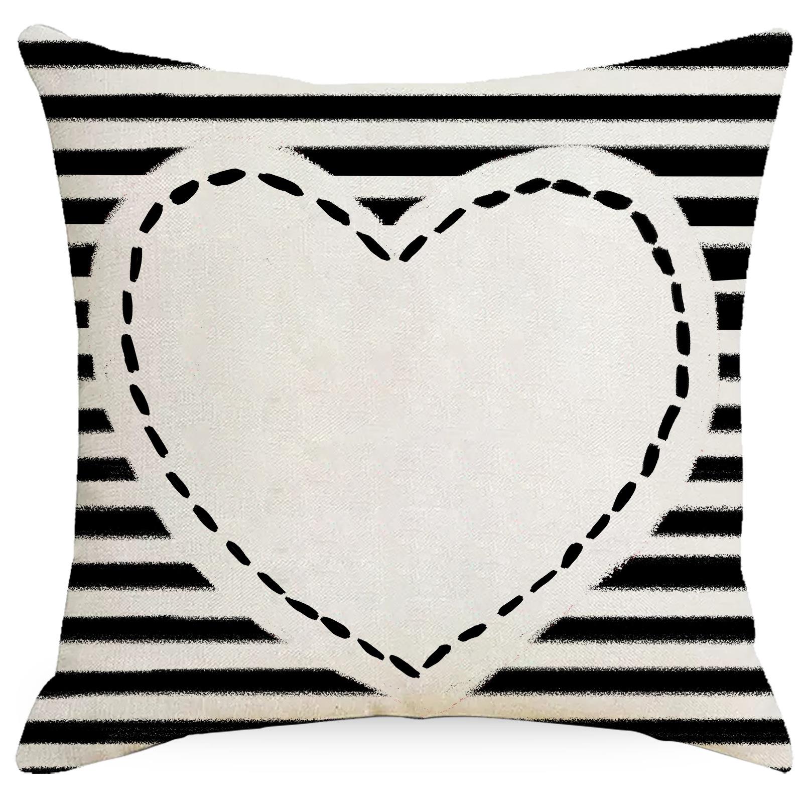 

Наволочка на подушку ко Дню святого Валентина с принтом линий, букв, полосок и надписью Love, праздничная декоративная наволочка 45 * 45Cm