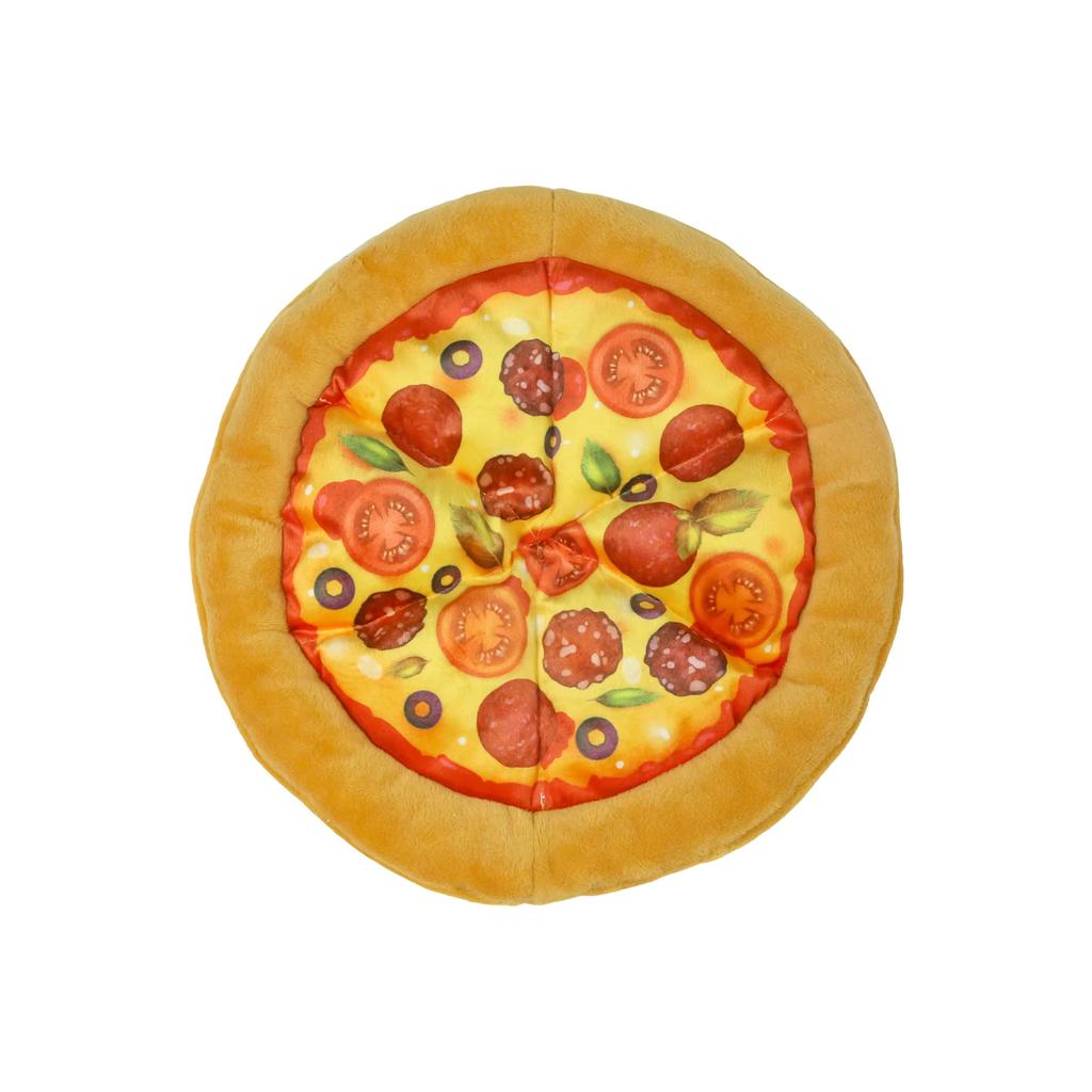 Custom Pizza Shapes Vocalize Grind Teeth Chew Interactive Plush Filled Dog Toys Squeaking Feeding Dog Toys
