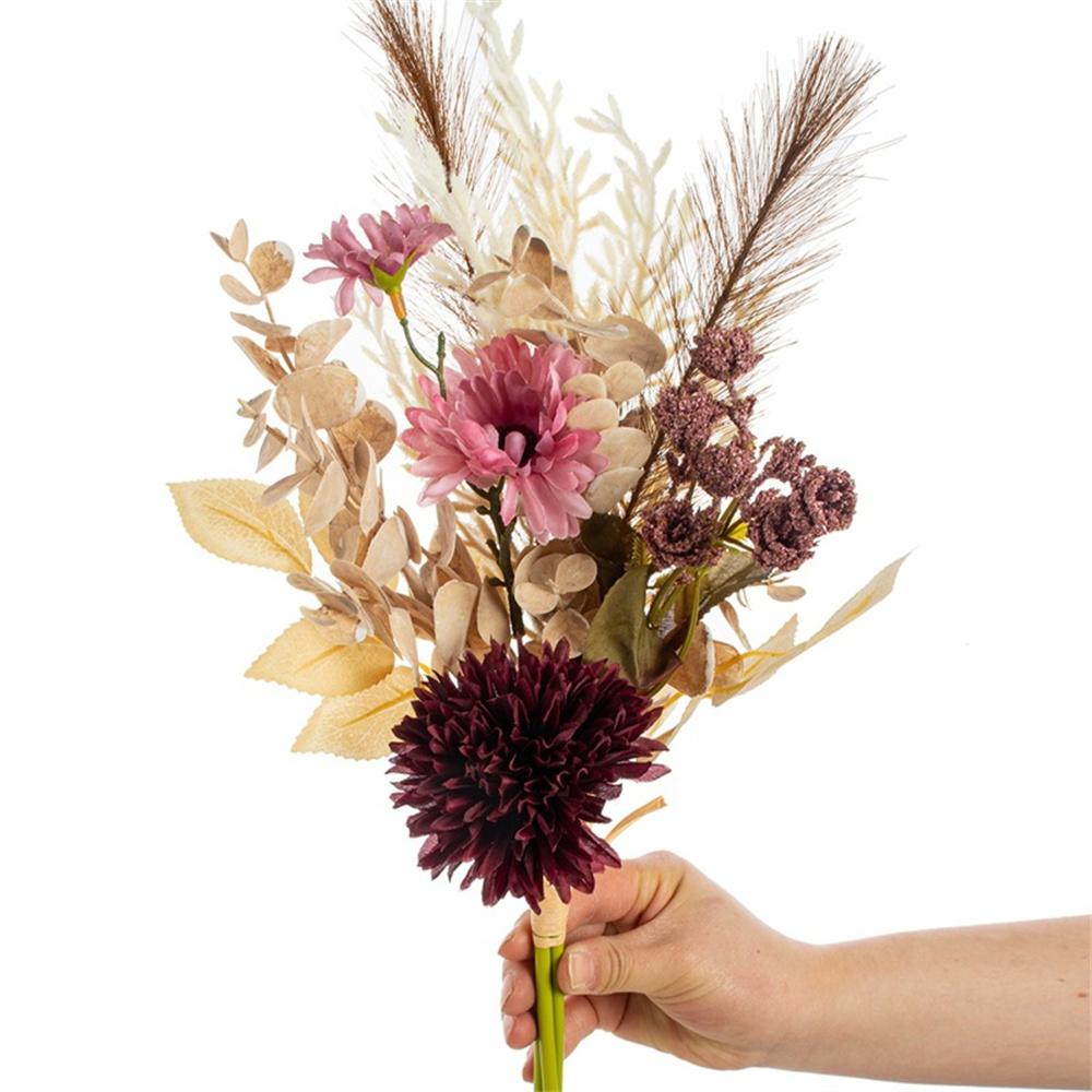 Silk Chrysanthemum Bouquet Silk Artificial Floral Arrangement Artificial Flowers Vibrant Reed Decorative Flowers For Home Diy