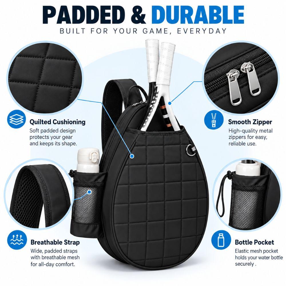 Lightweight Racket Sling Case Waterproof Tennis Shoulder Bag Tennis Racket Bag Court Training