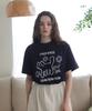 BONIEE Meow Cat Kitten Graphic Loose Oversized T-Shirt Navy