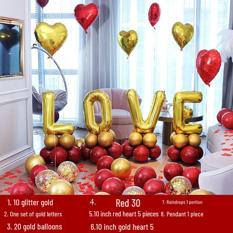 Love Letter Aluminum Foil Balloon Set for Wedding Decorations