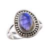 Natural Labradorite Gemstone 925 Solid Sterling Silver Jewelry Ring S.6.5 P9T36