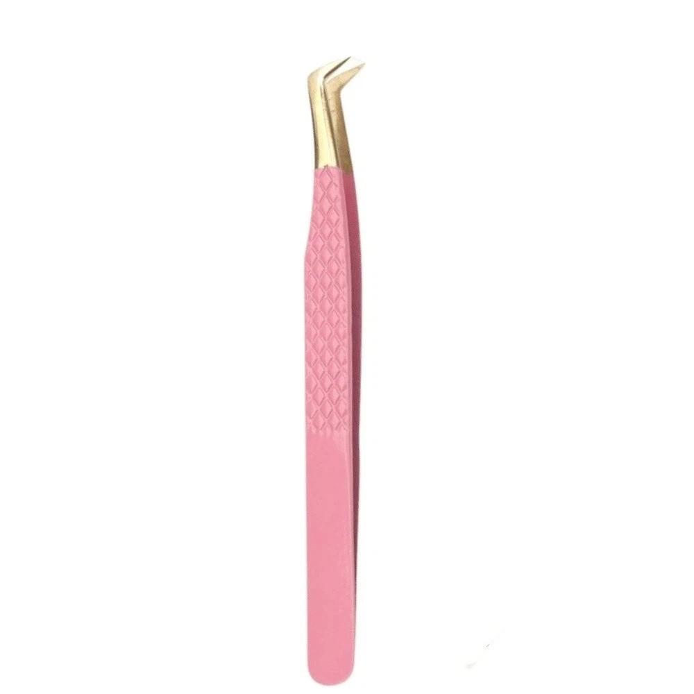 Stainless Steel Eyelash Extension Tweezer Anti-static Makeup Tool Professional Fiber Tip Women