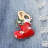 Merry Christmas Xmas Jewelry Enamel Brooch Santa Claus Hat Badges Pin Christmas Wreath Bells