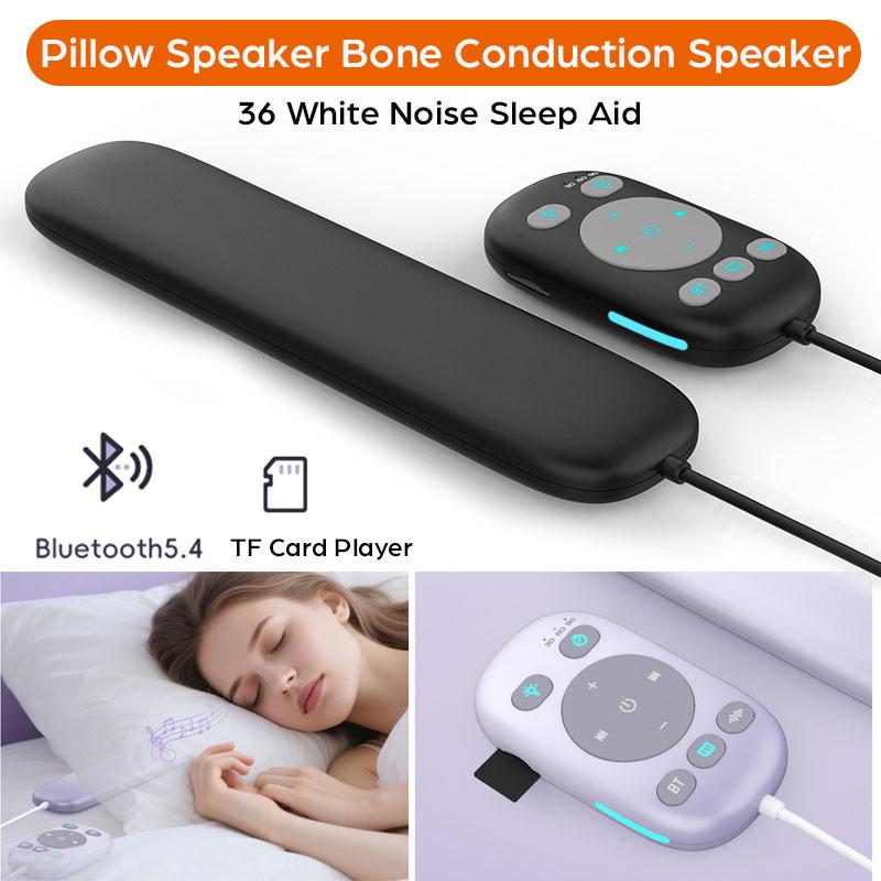 Bone Conduction Bluetooth Speaker Under Pillow White Noise Sleep Aid Music Box Remote Control TF MP3 Music Player Sleep Timer