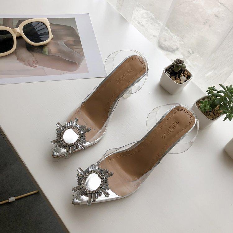 Damen Sommer Koreanischer Stil Strass Transparent Kristall Hohe Absätze Sandalen, Stiletto Absätze, Große Größen Schuhe