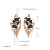 New Natural Black White Zircon Drop Earrings For Women Fashion  Rose Gold Earrings Luxury Vintage Wedding Jewelry