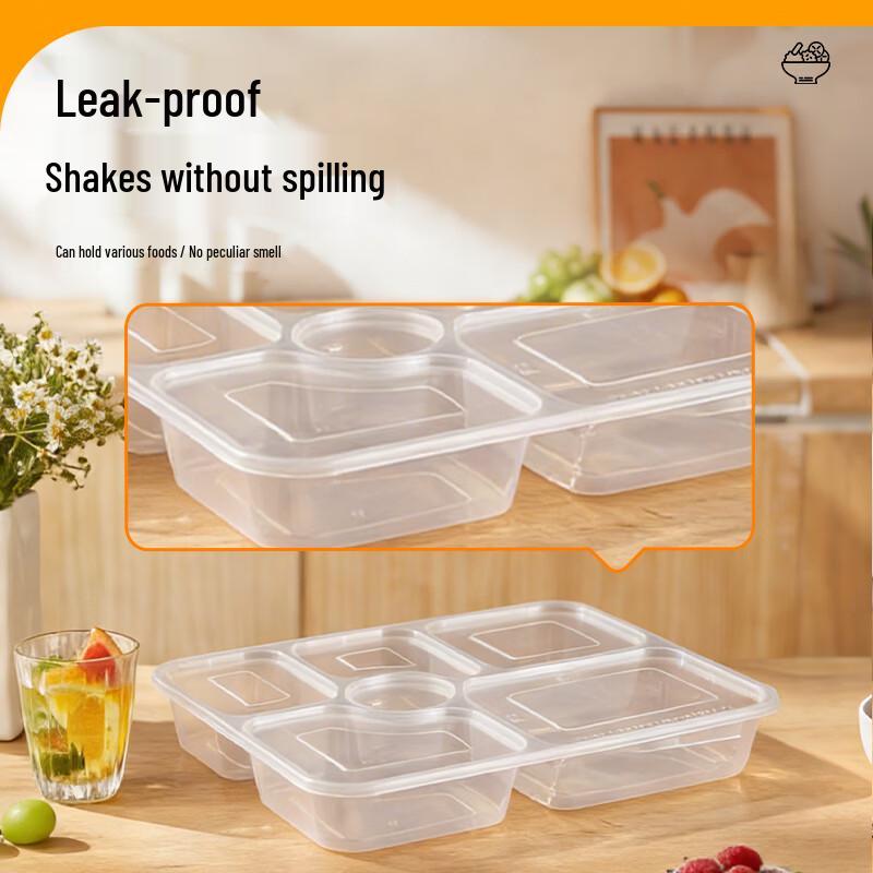Disposable Six-Compartment Meal Boxes