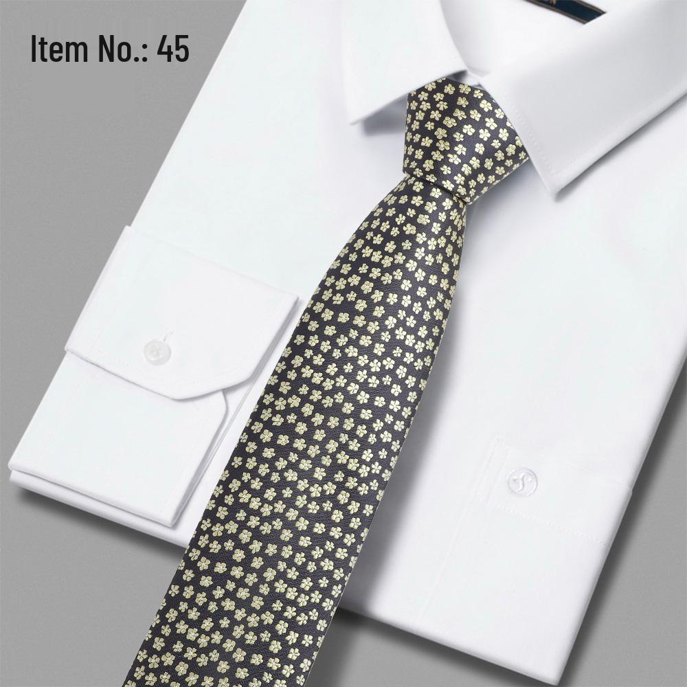 2025 New Men's 6cm Polyester Silk Business Casual Tie