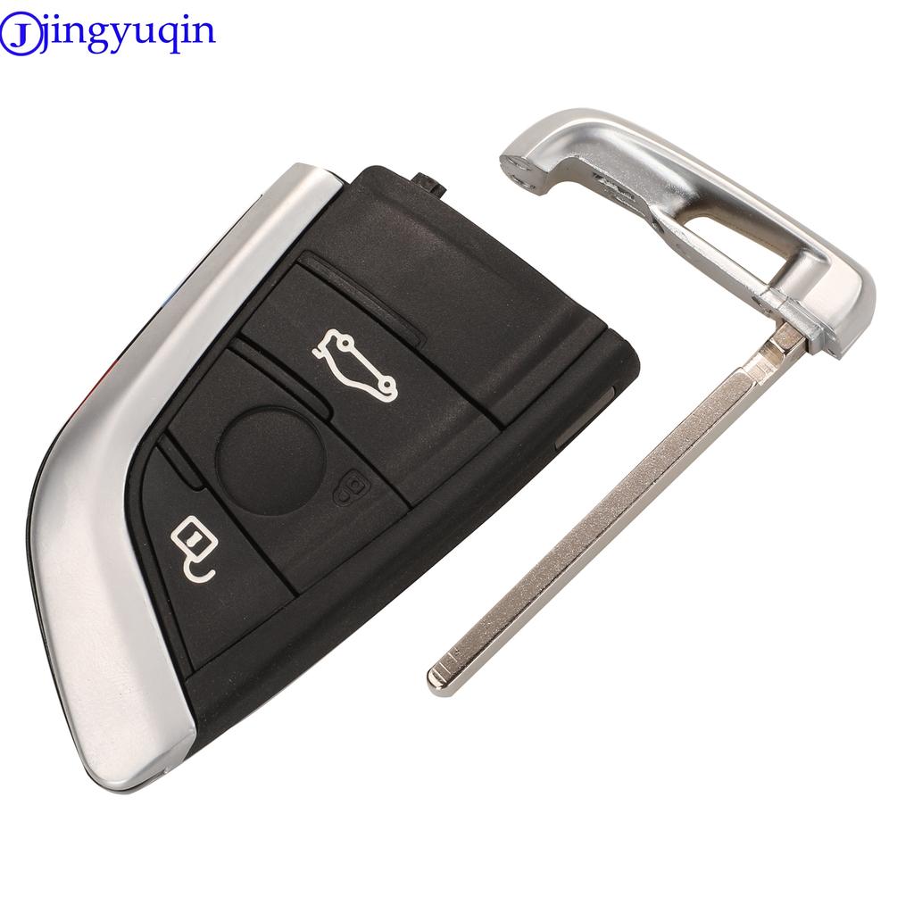 Jingyuqin 3/4 Tasten Fernbedienung Autoschlüssel Keyless Entry Fob Für BMW F CAS4 5 7 Serie X5 X6 2014 2015 2016 Mit Einsteckschlüssel