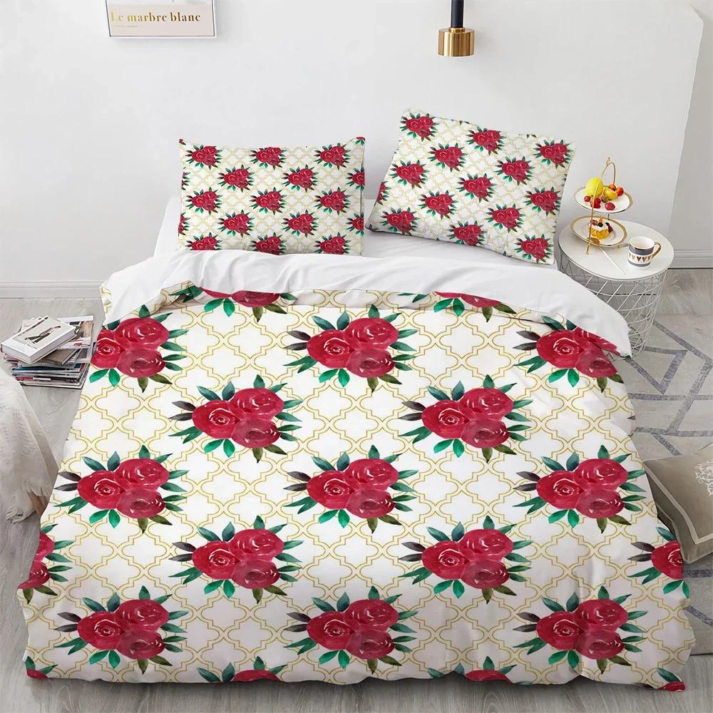 Cactus Beding Soft with Soft Fabric Duvet Cover Sumer Gren Plant Bed Linen Set Nature Soft Duvet Cover Set Bright Dorm Beding Set (Quen