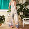 Women's Casual Jumpsuit, Sleeveless Printed Cotton Jumpsuit