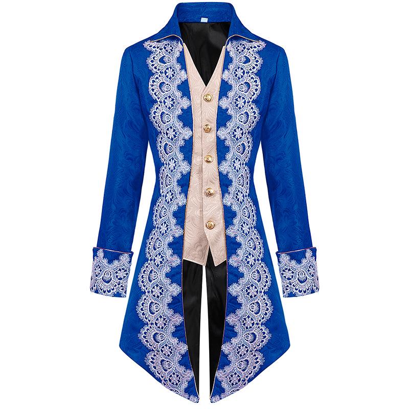 Men s Steampunk Gothic Victorian Lace Long Frock Coat (2024 Update) L