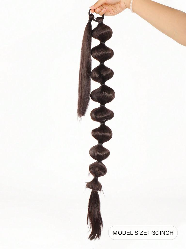 Synthetic Hair Extensions Bubble Braid Ponytail Afro Bubble Long Ponytail 30 Inch Wrap Around Lantern Pony Tail For Women Daily Used