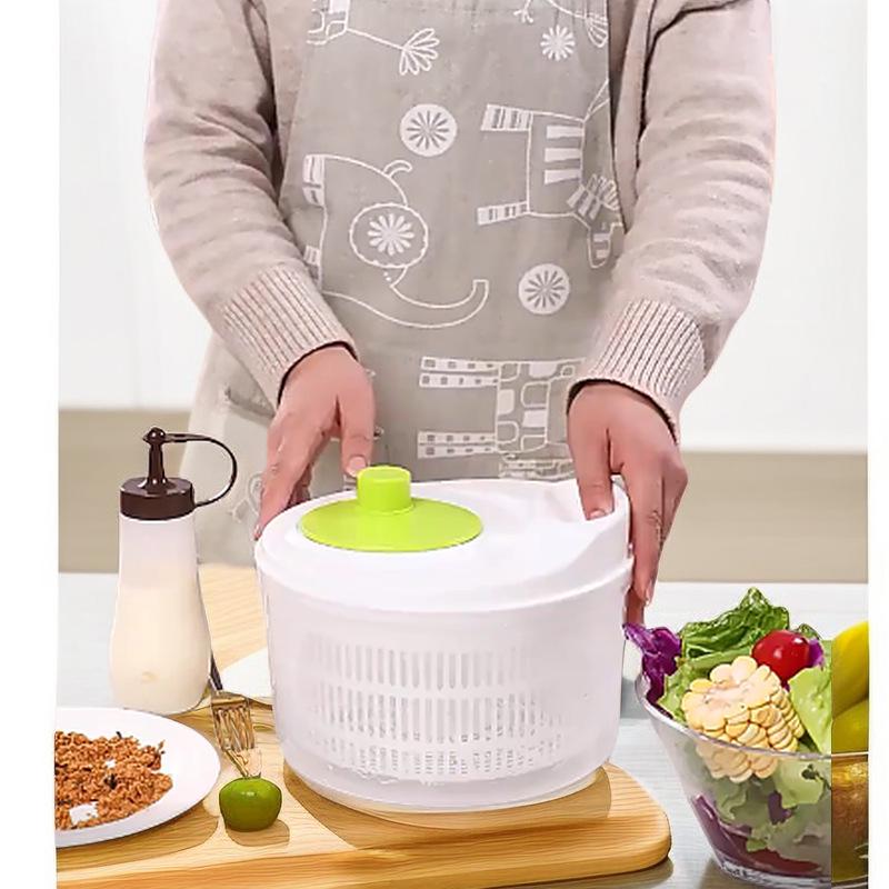 Manual Salad Spinner & Vegetable Dehydrator Basin with Fruit Drainer