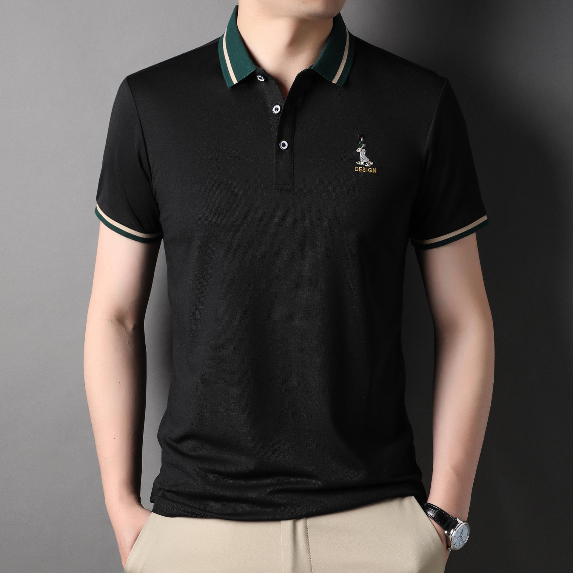 

Новая летняя мужская рубашка поло среднего возраста, модная брендовая легкая деловая повседневная футболка с короткими рукавами XXXL