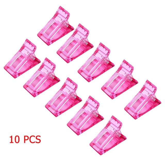 5/10pcs Crystal Nail Clip Acrylic Clamp Finger Extension UV Gel Fixed Professional Tools Plastic Nails Accessories for Manicure