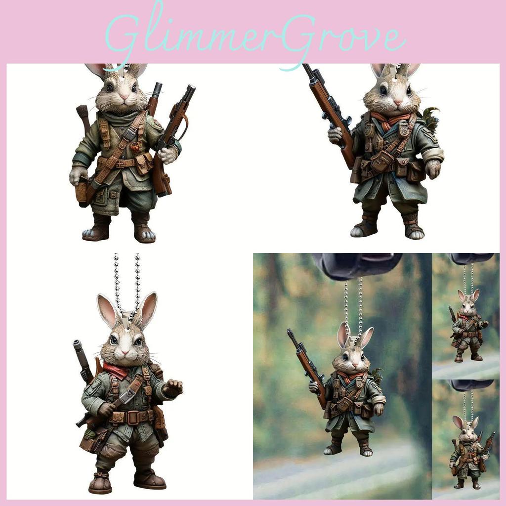 Acrylic Cartoon Animal Gunner Pendant Christmas Tree Decoration For Car Interior Style