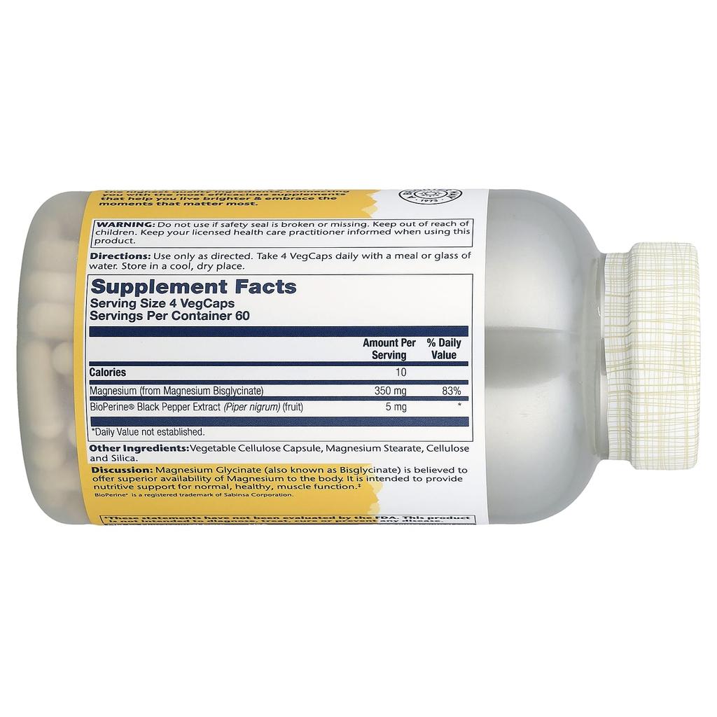 Magnesium Glycinate, High Absorption, 350Mg, 240 Veggie Capsules (87.5Mg Per Capsule)