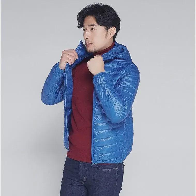 Men's Extra Large Lightweight Feather Jacket - Short Style for Middle-Aged & Elderly