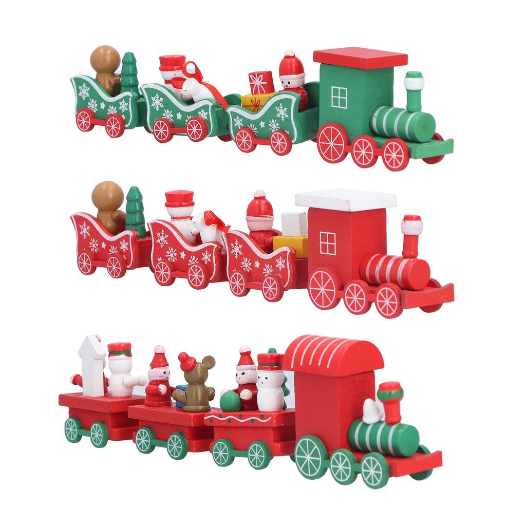 Christmas Train Toys Set Miniature Color Cartoon Christmas Train Model for Kids Boys Girls