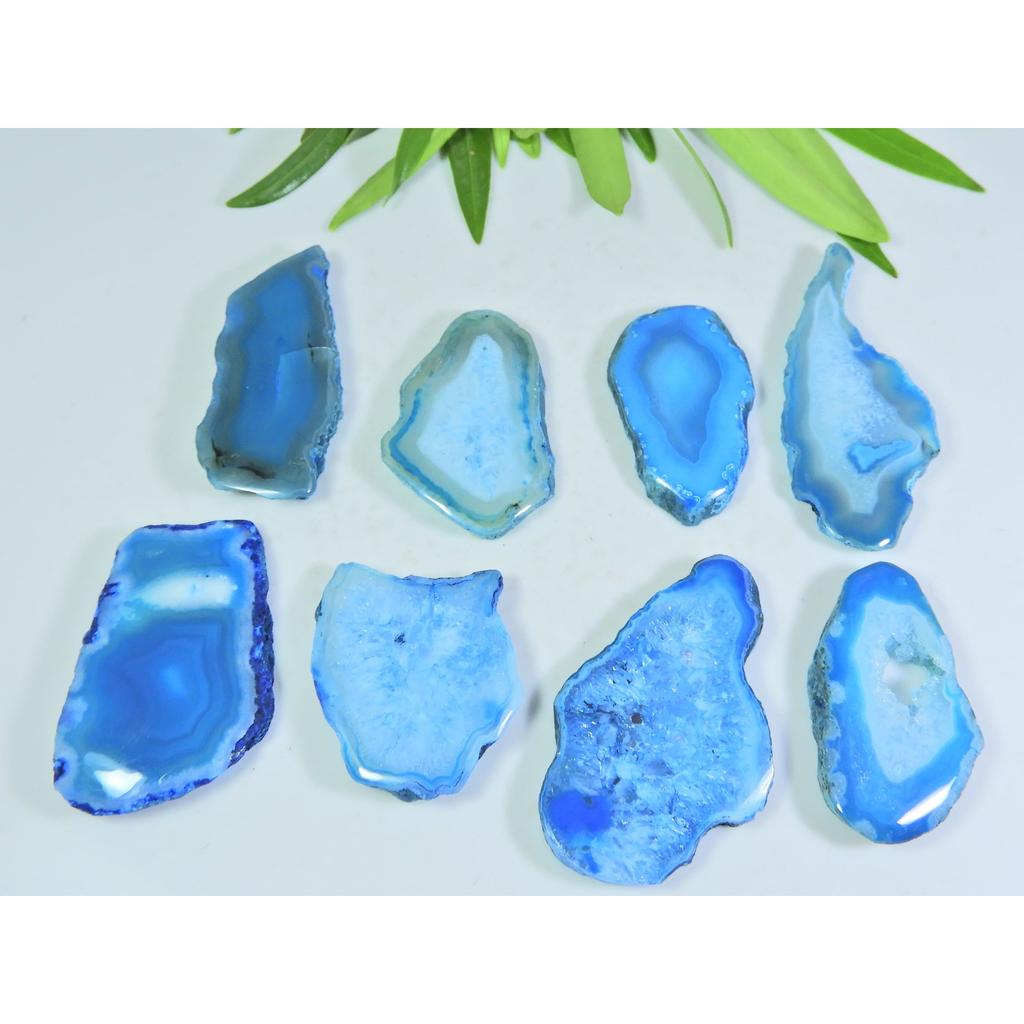 312Cts. Dyed Slice Druzy Agate Fancy Cabochon Loose Gemstone 08Pcs Lot A-35