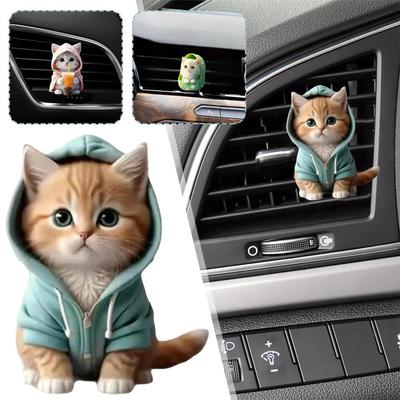 Gato bonito carro ar condicionado ventilação aromaterapia clipe, aromaterapia carro decoração acrílico inter Y3G1