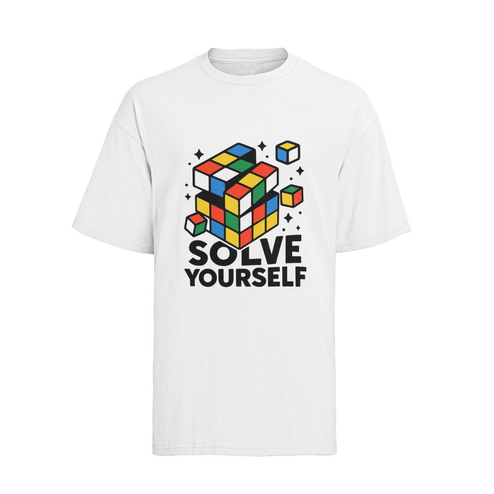 

solve Yourself Rubiks Cube Zauberwürfel 80s Herren T-Shirt Baumwolle L