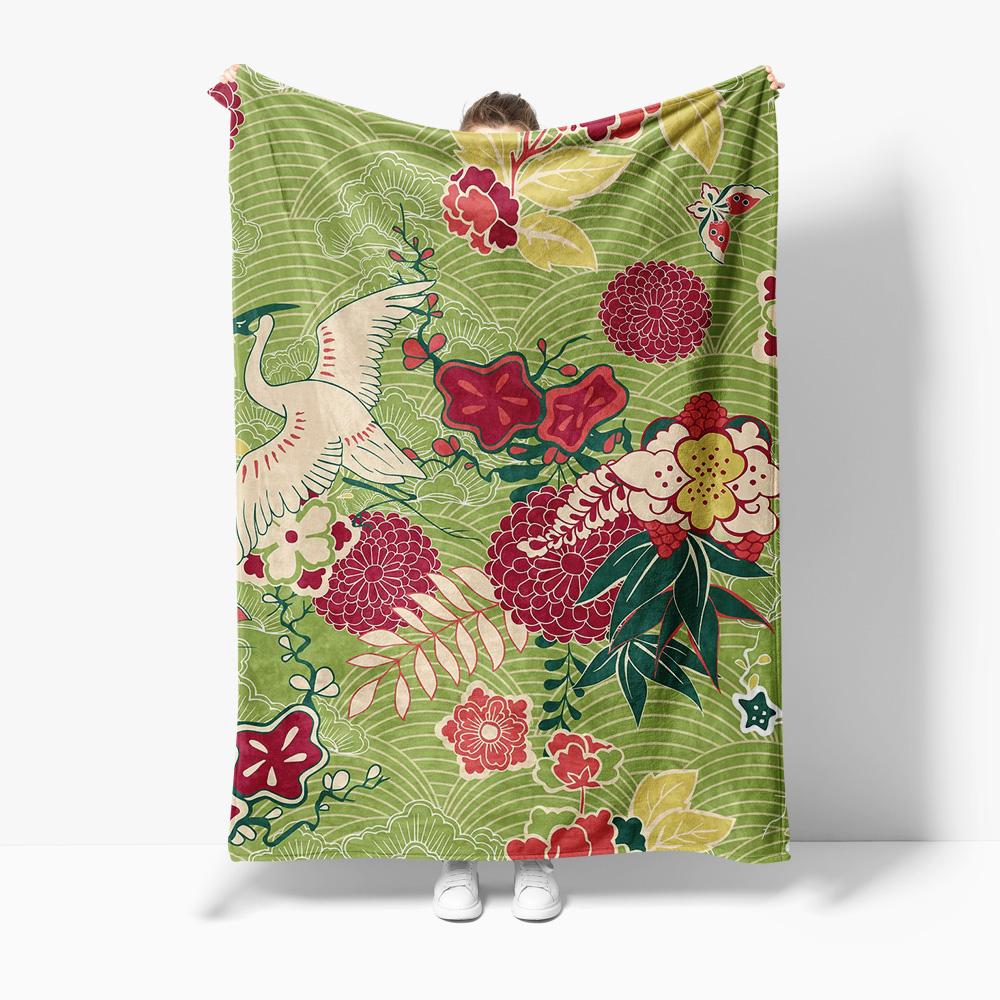 Floral Pattern Blanket Soft Fleece Throw Blanket Bedding Sofa Cover Decorative Throw Blanket Gift Size: 75*100cm, Weight: 230 GSM