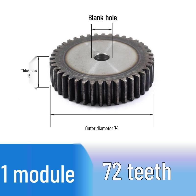 Custom 1 Module Spur Gear, Thickness 15mm, 15-25 Teeth, Non-Standard, National Standard 45 Steel, Ideal for DIY Projects.